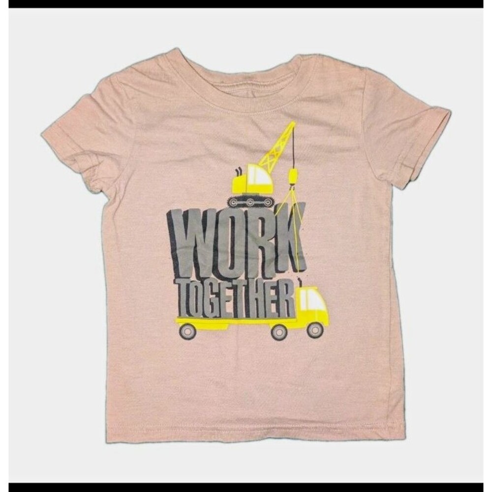 Cat & Jack Girls 2T Gray Crew Neck Short Sleeve Graphic T-Shirt Construction